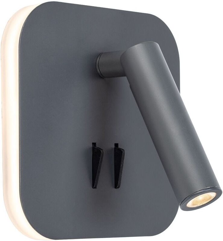 DEEP LED-Leseleuchte, Wandleuchte, Anthrazitgrau, 9 W, Warmweiß Farbtemperatur: Warmweiß 3000K