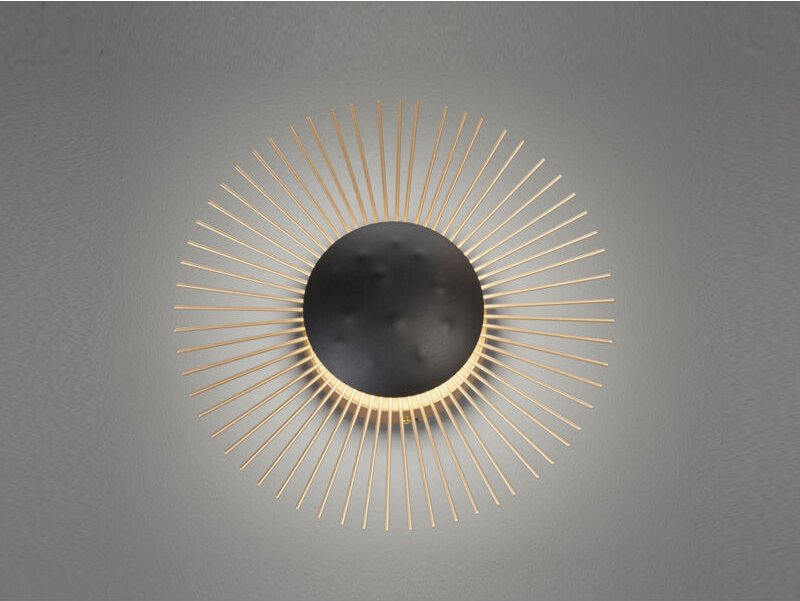 Led Wandleuchte varras Schwarz / Gold, ø 30cm