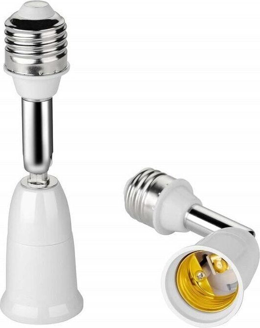 ZVD - Lot de 2 adaptateurs d'extension de douille d'ampoule E26/E27 à 180 degrés, culot E26/E27 à E26/E27 à base moyenne...