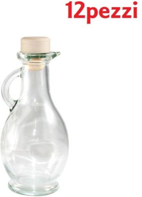 Trade Shop Traesio - Trade Shop - set mit 12 flaschen ägyptischer klarglasflaschen mit deckel 500 cc -