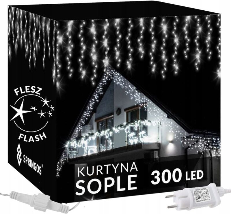 Weihnachtsbaum-Eisstab-Lichter 300led Lichtvorhang Flash Led Aussenzeitgeber