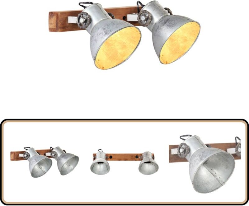 Wandlampe Industriestil Silbern 45x25 cm E27 - Industrielampen - Wandleuchte - Vintage Möbel - Wohnaccessoires - Dekorat...