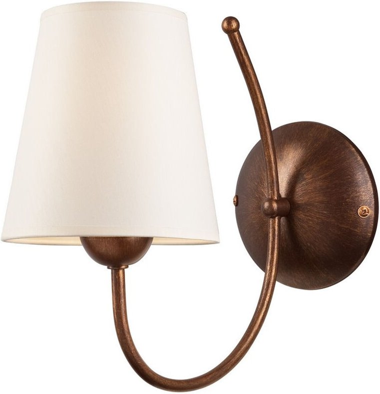 Lamkur Fabrizio Wandlampe mit Schirm Braun, 1x E27