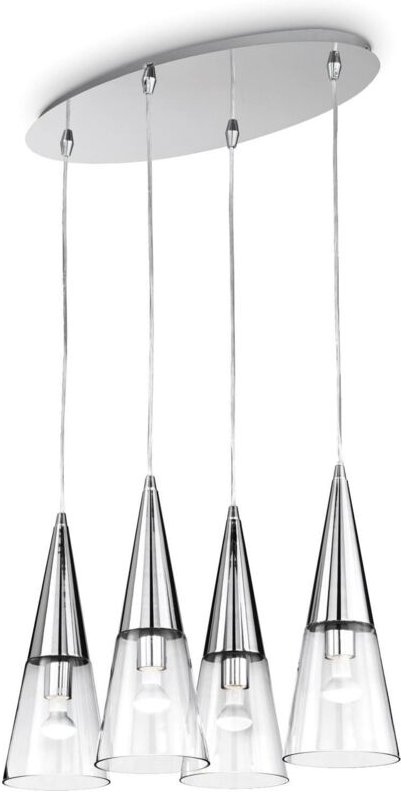 Hängelampe Laconi, Glasgehäuse, Silber 44