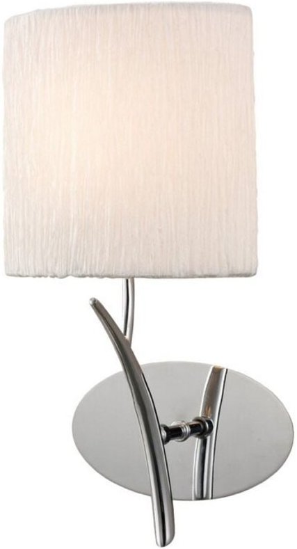 Inspired Mantra - Eve - Wandleuchte geschaltet 1 Licht E27, Chrom poliert mit weißem ovalem Schirm