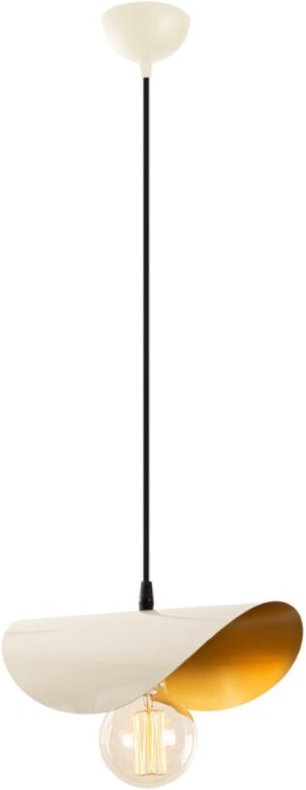 Weiße und goldene Hängelampe aus Metall mit Kabel SALOME