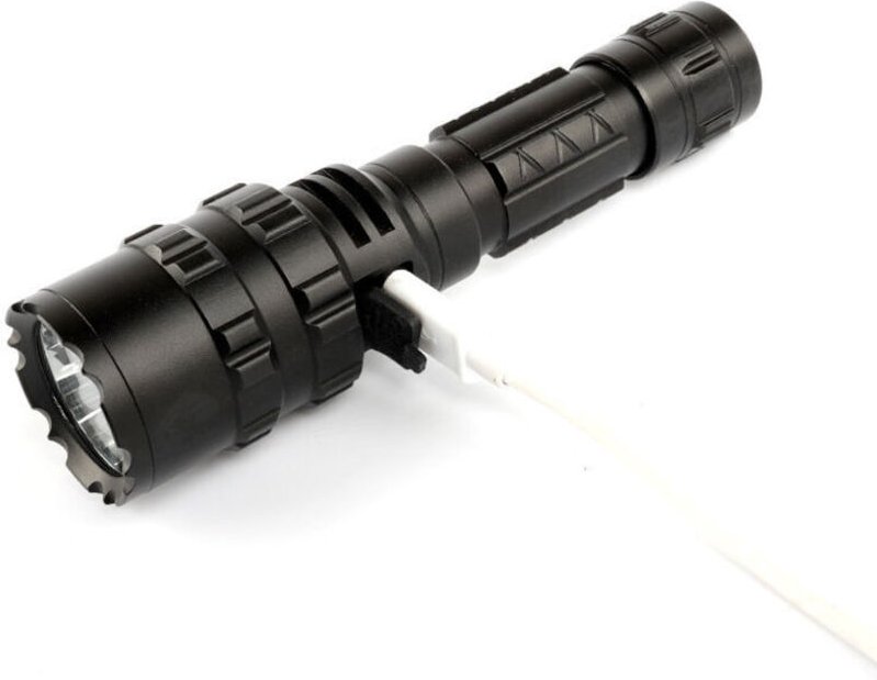 Wiederaufladbare, leistungsstarke USB-Taschenlampe mit Gehäuse aus L2-Aluminiumlegierung, fokussiertem und langlebigem L...