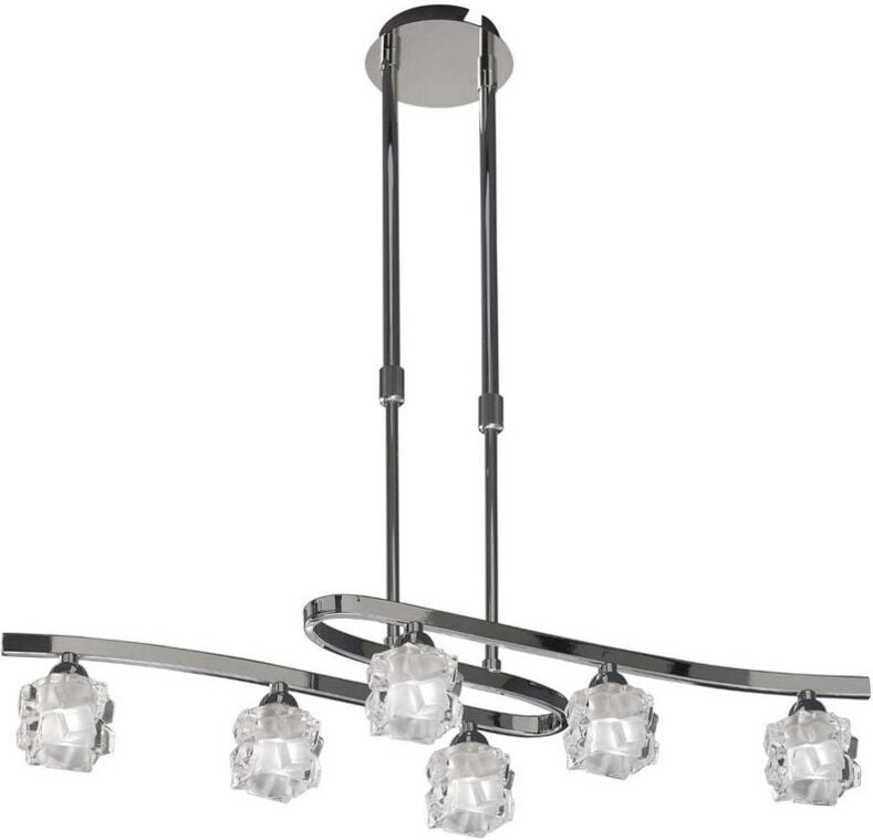 Inspired Mantra - Ice - Teleskop Semi Flush Cabrio 6 Light G9 ECO, poliertes Chrom
