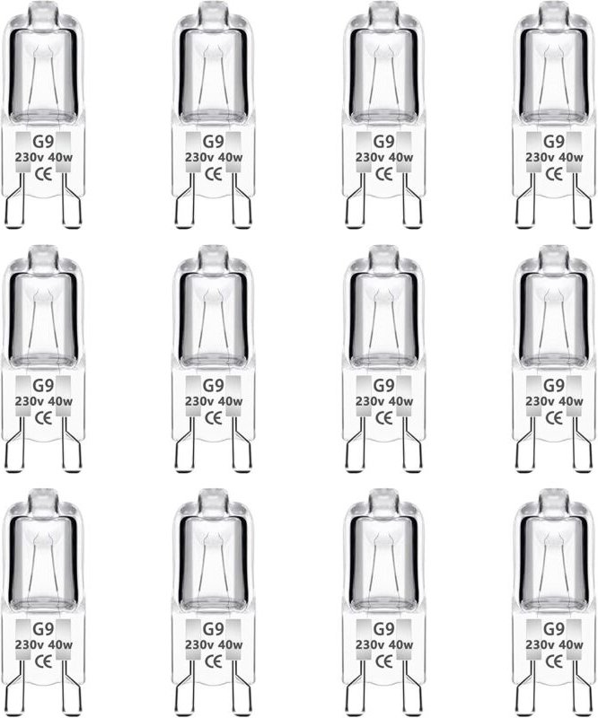Memkey - 12er-Pack G9-Halogenlampe, 40 w, 230 v, dimmbar 0–100 %, 480 lm, Warmweiß 2700 k, G9-Halogenlampe mit Doppelsti...