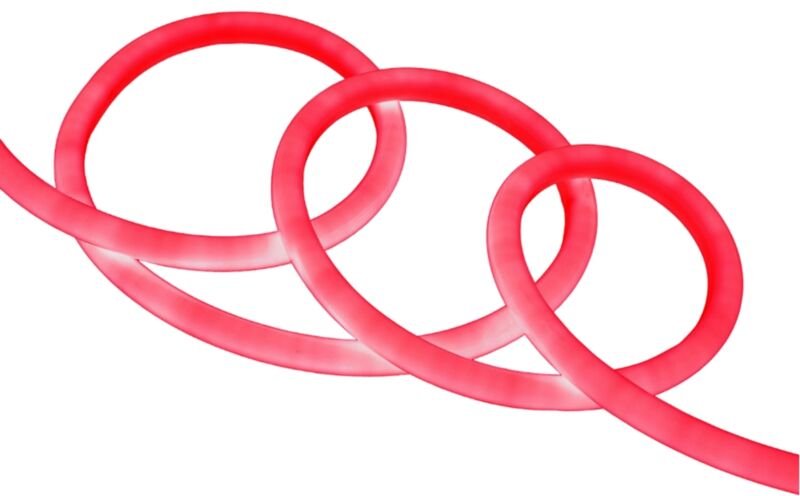 Ledkia - LED-Streifen Neon Dimmbar 220V Rot Rund 360° 9W/m Schnitt 100cm IP67 nach Maß 15 m