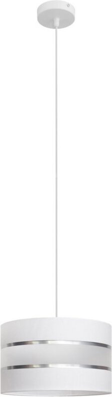 Helen Zylindrische Pendel-Deckenleuchte Weiß, Silber 25cm - Helam
