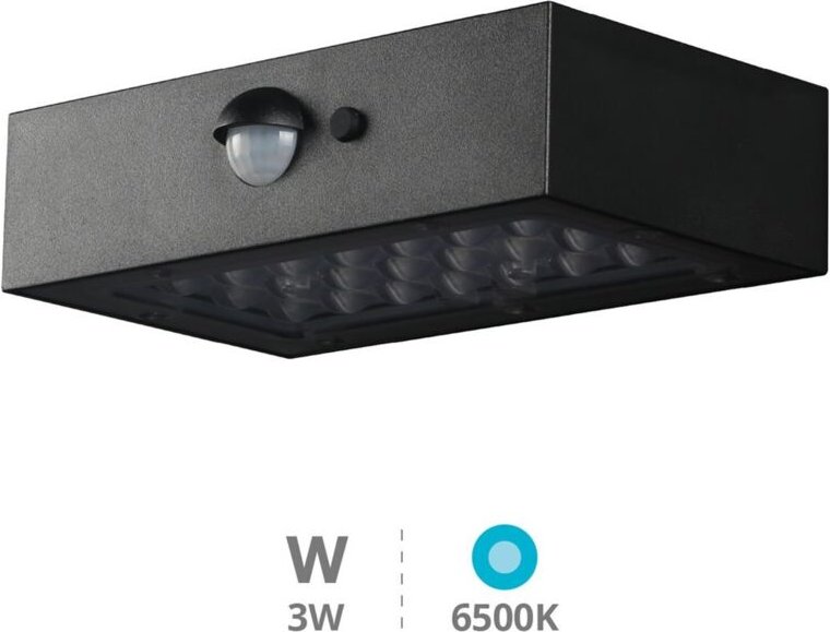 GSC - LED-Solar-Wandleuchte Piana mit Bewegungs- und Dämmerungssensor, 3W, 6500K