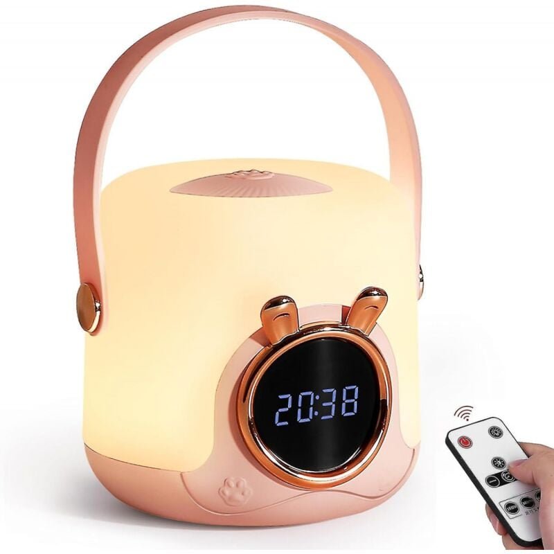 BEBUSINGOTO Tragbares Nachtlicht mit Uhr für Kinder, Touch-Nachtlicht für Babyzimmer, Still-Nachtlicht, Baby-Nachtlicht,...