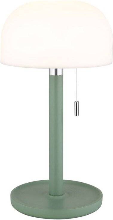 Globo Lighting - Tischleuchte Außenlampe led Akku usb Bambus Gartenleuchte, Kunststoff opal grün, 1,5W 80Lm warmweiß, Dx...