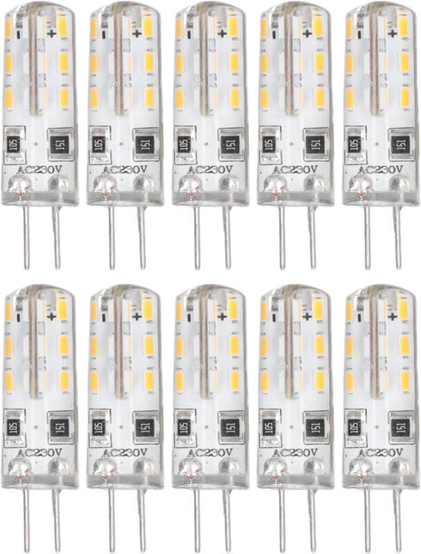 10 Stück G4 LED-Lampen, Zweistiftsockel, Silikonfassung, warmweiß 3000 K, 1,5 W, 220 V Wechselstrom, 110 lm, Gartenbeleu...