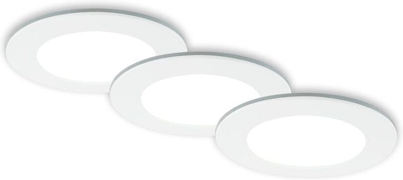 Briloner - led Einbauleuchten Bad 3er Set dimmbar Fernbedienung IP44 weiß Ø9,2cm