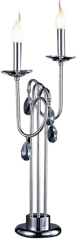 Inspired Danya Tischlampe 2-flammig E14, poliertes Chrom/Kristall