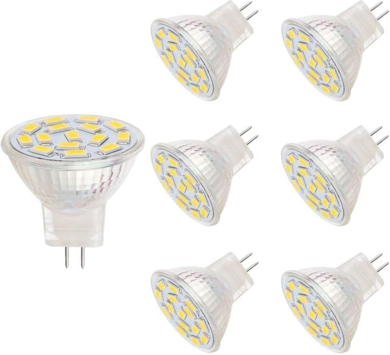 Beijiyi - 12 v 3 w MR11 LED-Leuchtmittel, entspricht 20–30 w Halogenlampen, GU4.0-Sockel, warmweiß (3000 k, 6 Stück)