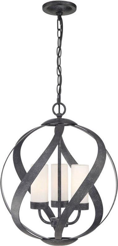 Thumbnail - Elstead - Quoizel Blacksmith Kugelpendel-Deckenleuchte Altschwarz, IP44