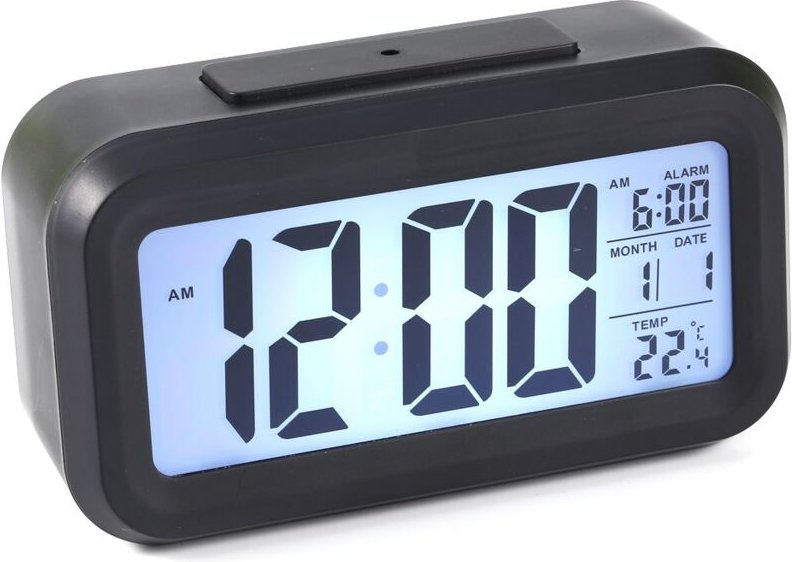 Eosnow Batterieuhr mit großem LCD-Display, digitaler LED-Kalender, intelligent, leicht lesbar für den Schreibtisch im Au...