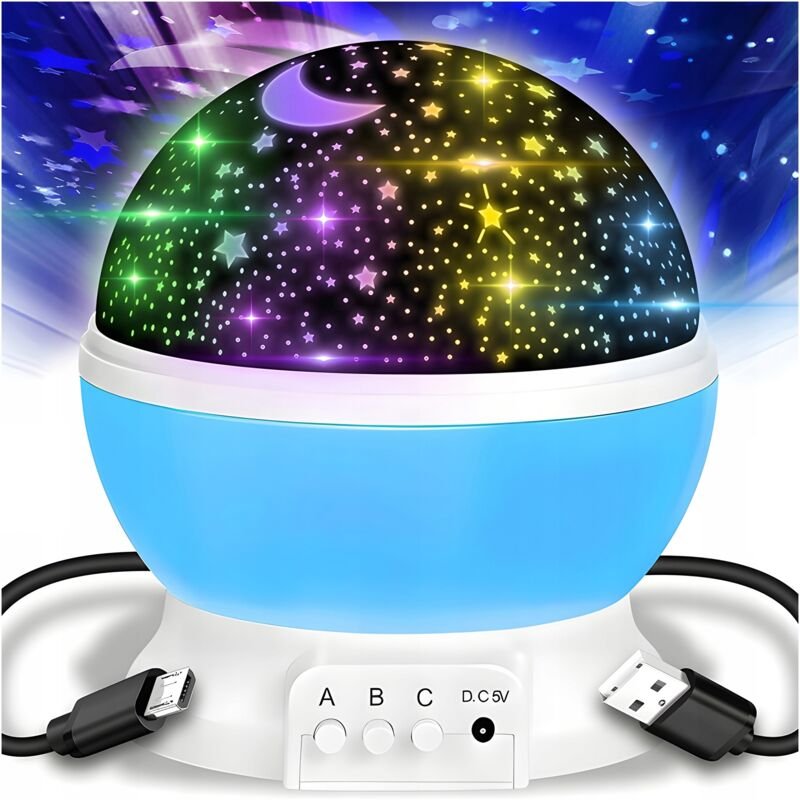 TG56632-3 Nachtlampe Himmel Sternenprojektor 360° drehbar blau