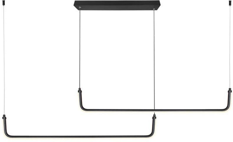 Led Hängeleuchte Pendelleuchte Deckenleuchte Aluminium Schwarz l 152,5 cm