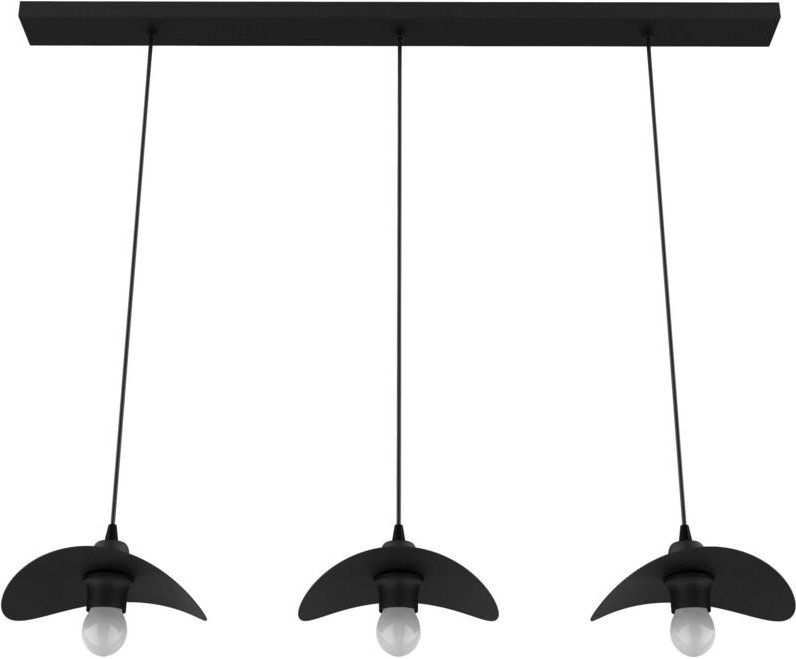 Piuma sospensione binario 3 luci monocolore lucido