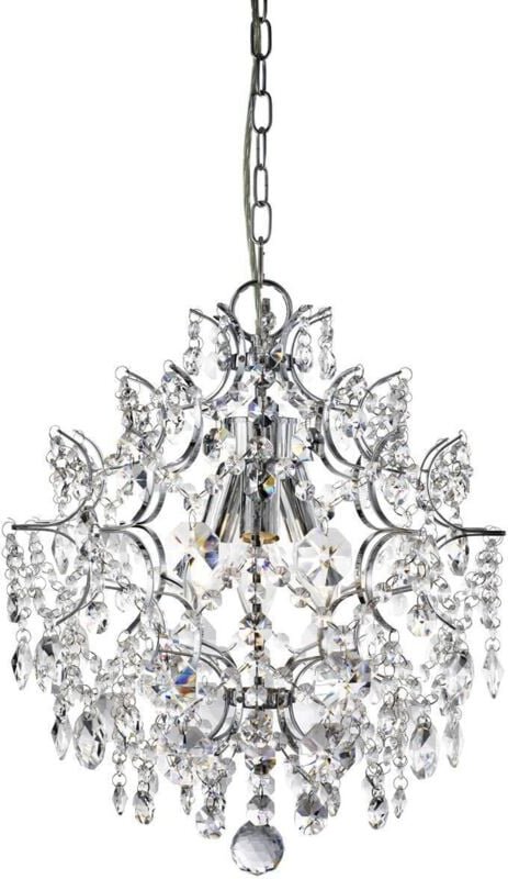 Harrietta - 3 Licht Decke Anhänger Chrom mit Kristallen, E14 - Searchlight