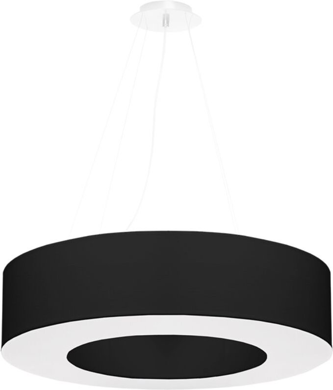 Cylindrical Pendant Light Black 70cm E27 Zylindrische Pendelleuchte Schwarz 70cm E27