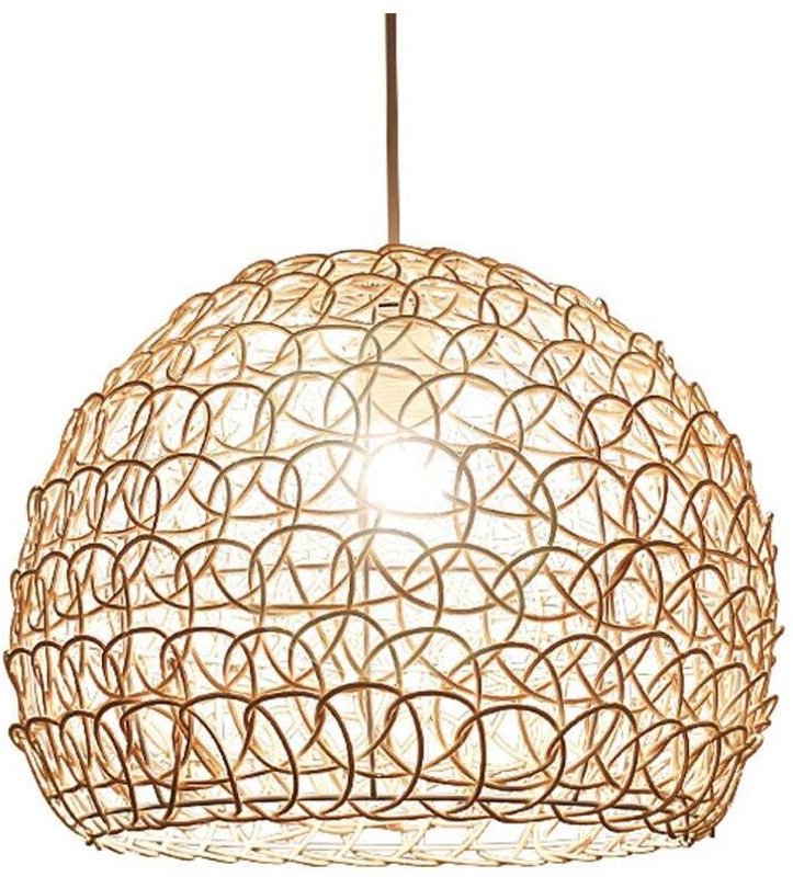 25cm Kronleuchter Pendelleuchte Ländlicher Stil Retro Handgewebte Rattan Hängelampe Bambus Lampenschirm Höhenverstellbar...