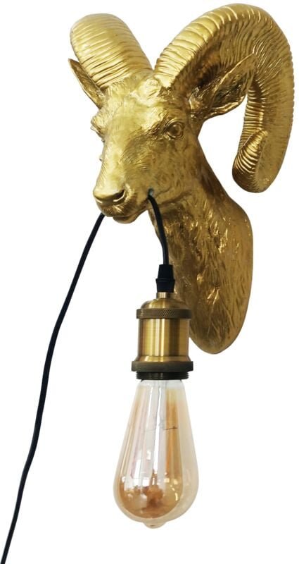 Goldene Dickhornschaf-Wandleuchte "Capris" E27