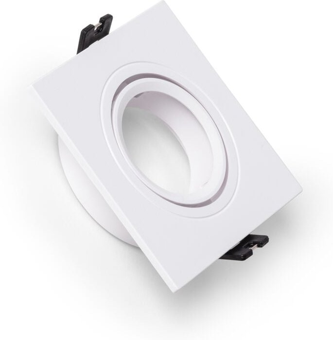 Downlight-Ring Eckig Schwenkbar für LED-Glühbirnen GU10 / GU5.3 Ausschnitt Ø 75 mm Weiß