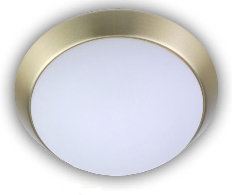 Led Deckenleuchte Deckenschale Opalglas matt Dekorring Messing matt, ø 40cm