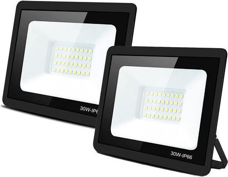 2er Set Kaltweiß 30W led Flutlicht Außen, IP66 Wasserdicht led Flutlicht für Garten led Außen Flutlicht
