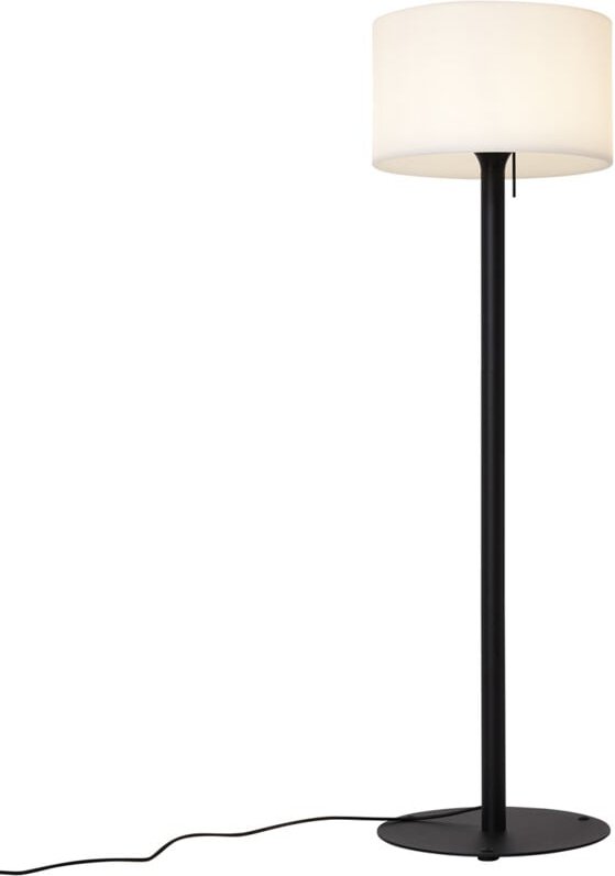 Qazqa - Moderne Außenstehleuchte Schwarz mit weißem Schirm IP44 - Mississippi