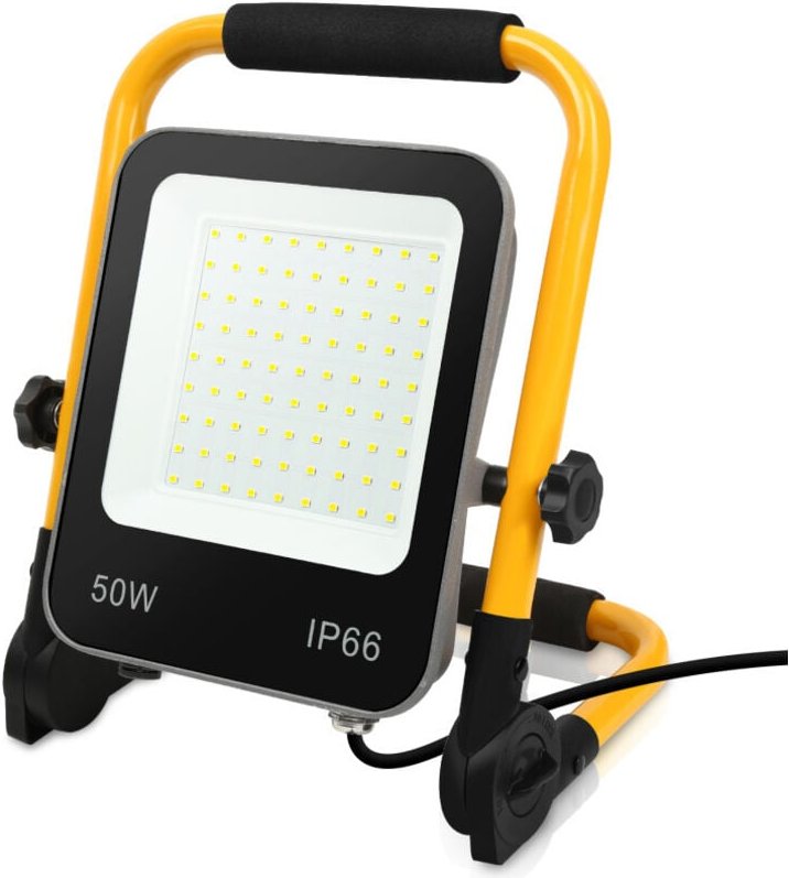 Swanew led Fluter Scheinwerfer IP66 Kaltweiß Außen Strahler mit Stativ 50W