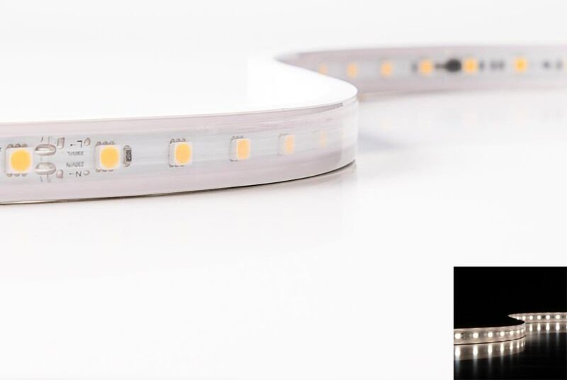 HighVoltage Pro+ Neutralweiß 230V CRI90 LED Streifen 25M 8W/m 54LED/m 15,5mm IP65 4000K
