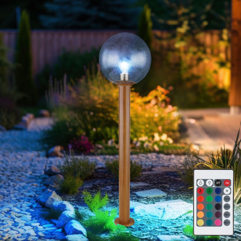 Außenleuchte dimmbar mit Fernbedienung led Stehlampe Außen Gartenleuchte Terrassenlampe Wegeleuchte, rgb Farbwechsel Alu...