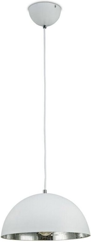 Inspired Deco - Krista - Kuppeldeckenanhänger E27, Mattweiß, Spiegelmosaik innen