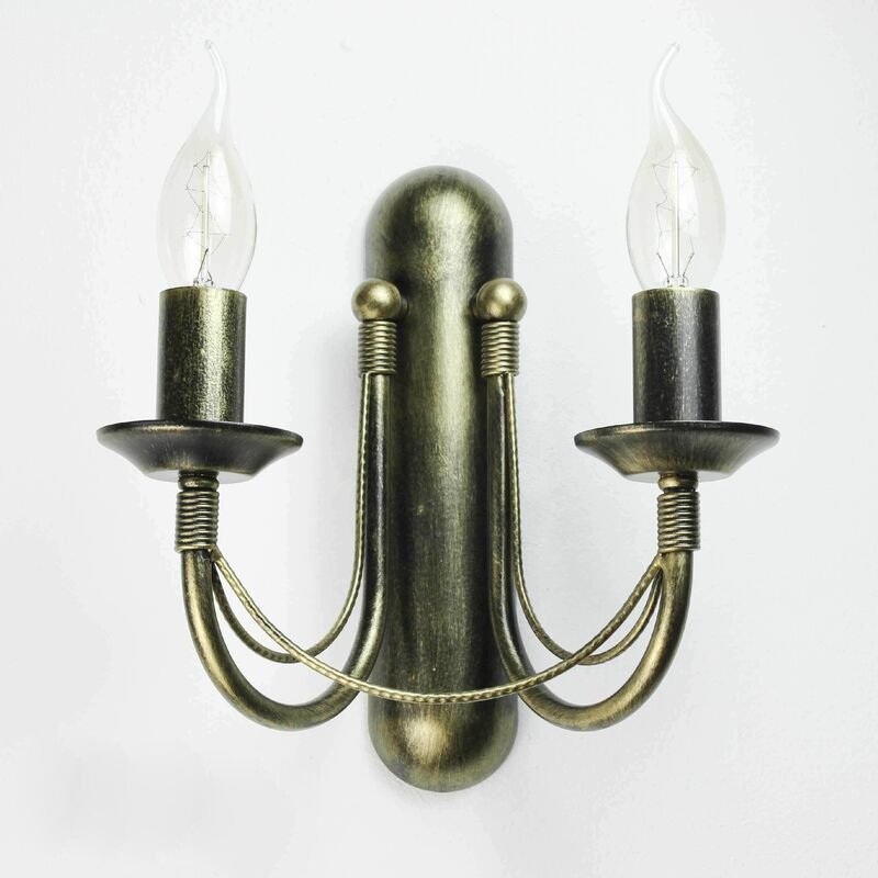 Rustikale Wandlampe Ares zweiflammig