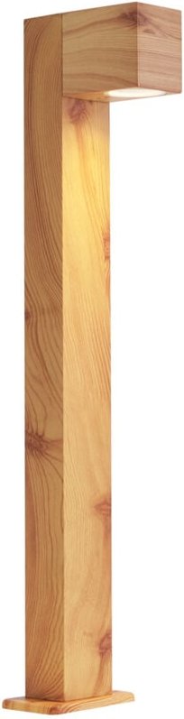 Qazqa - Moderne Außenstehleuchte Aluminium mit Holzprint 65cm IP44 - Baleno