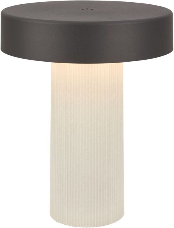 Briloner LED Tischlampe Kabellos 16x20cm 3W 300lm 2700K Warmweiß Dimmbar Weiß-Anthrazit - Tischleuchte Wohnzimmer Schlaf...