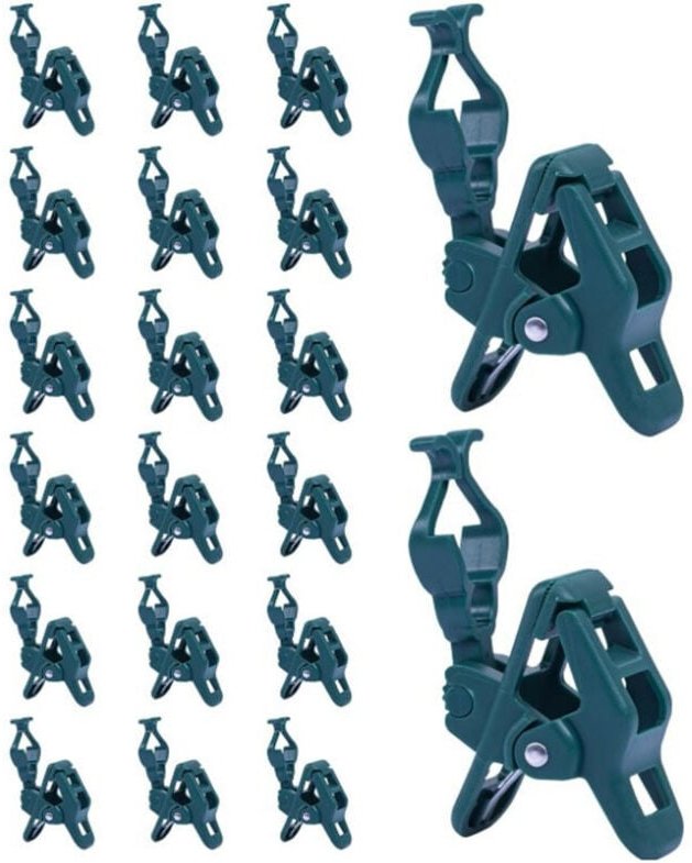 CCYKXA Packung mit 20 Universal-Federklemmen für Außenbeleuchtung für Weihnachtslichterketten, kompatibel mit Dächern un...