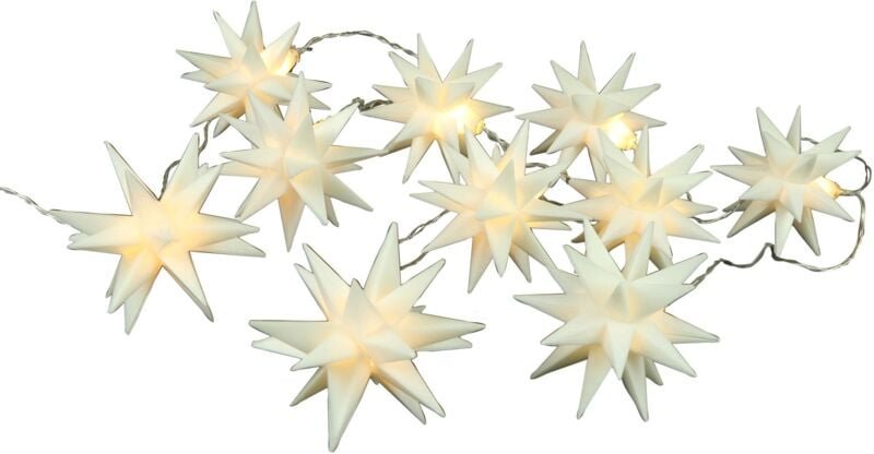 Weihnachts-Lichterkette 3D-Sterne mit 10 LED Warmweiß Weihnachtssterne Deko