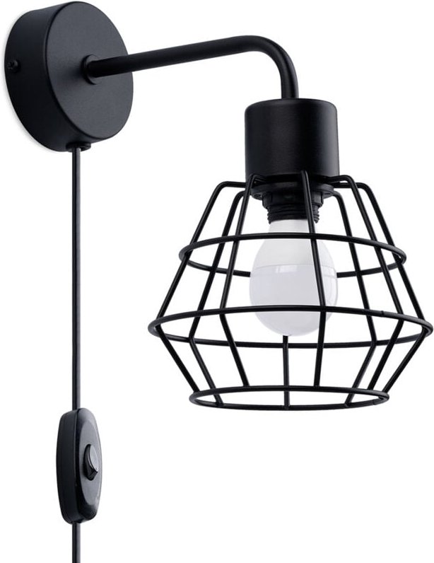 Wandleuchte aus Eisenholz, 1 E27, Schwarz, LUMILO 11.239.64