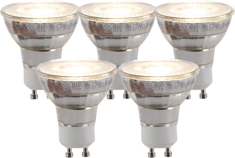 Luedd - Set mit 5 GU10 3-stufig dimmbaren LED-Lampen 5 w 300 lm 2700 k