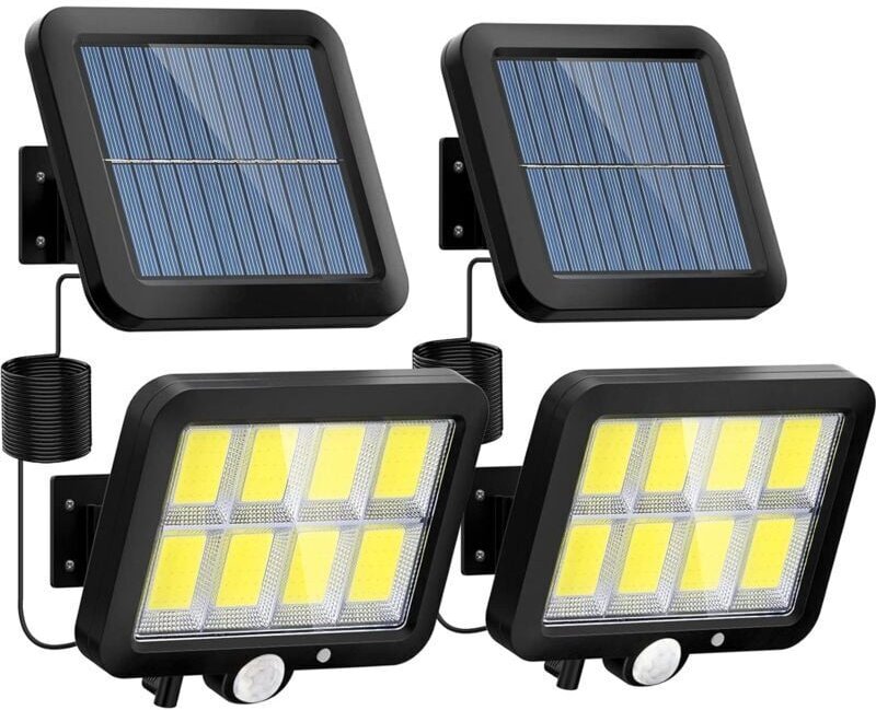 Solar-Sicherheitsleuchten, 160 ultrahelle, wasserdichte LED-Leuchten mit Bewegungsmelder, 3 Beleuchtungsmodi, solarbetri...