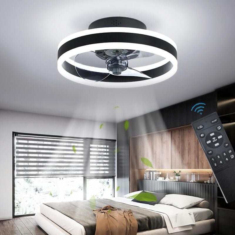 Wendbarer Deckenventilator, leise, Fernbedienung, 6 Geschwindigkeiten, Deckenventilator für Schlafzimmer mit Licht, mode...