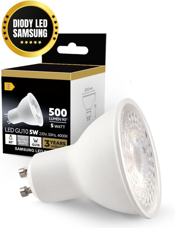 LED-Lampe GU10 5W 4000K 10 Stück.