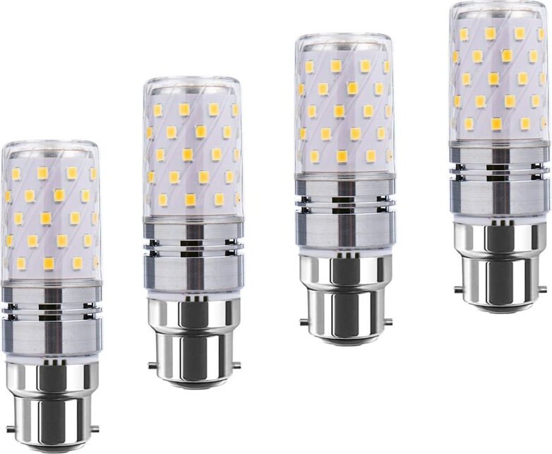 Aougo - B22 LED-Maisbirnen, 12 w, entspricht 100 w Glühlampen, 1200 lm, warmweiß 3000 k, Kronleuchter-Glühbirnen, dekora...